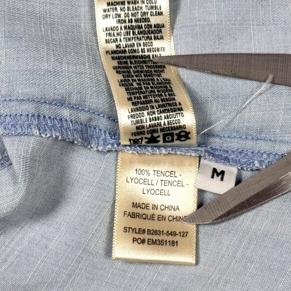 Anthropologie Cloth & Stone Blue Chambray Buttondown Shirt Sz M Lagenlook - Picture 13 of 13